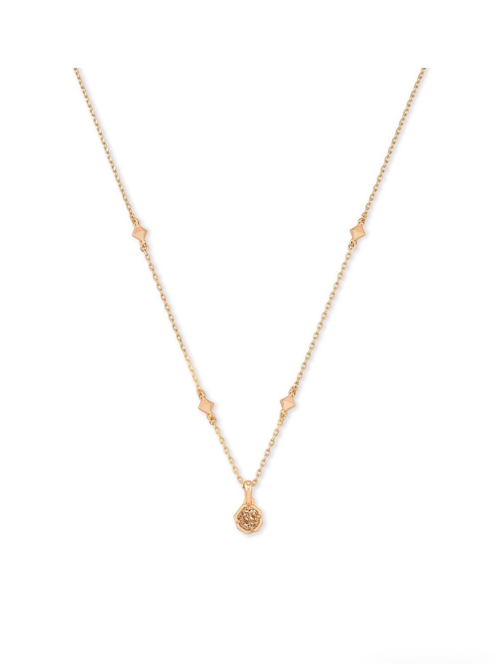 Kendra Scott Nola short pendant necklace in rose gold tone drusy